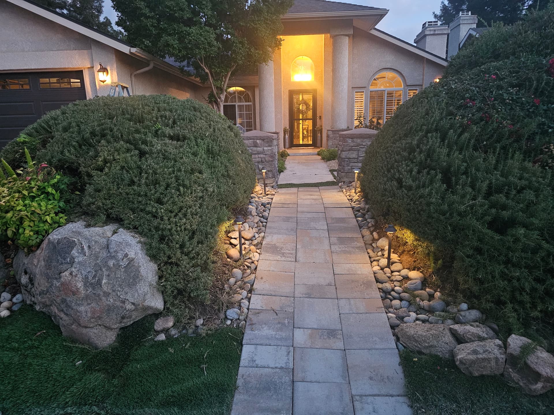 Front Entry Walkway That Looks Just as Good After Dark image