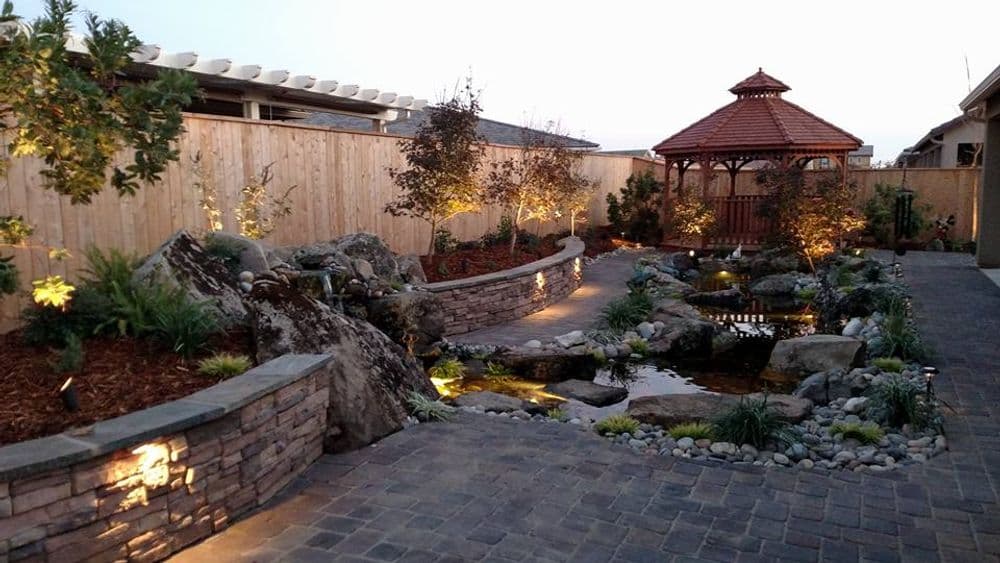 Gallery photos for Natural Koi Pond and Gazebo with Waterfall: Image #1